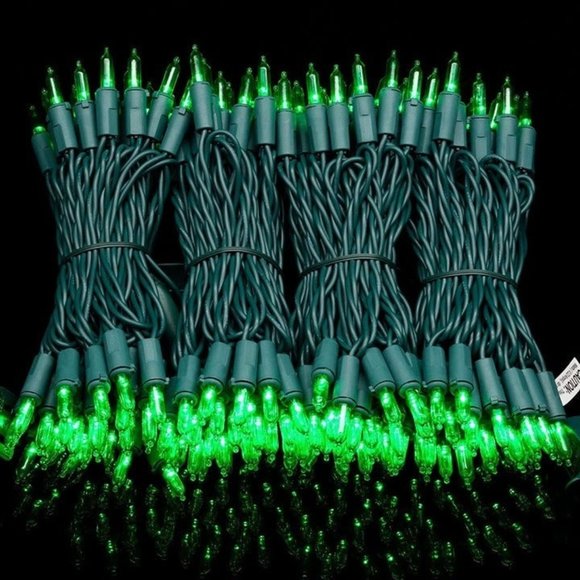 Green LED Christmas Lights with Green Wire, 66 Feet 200 Count Commercial Grade - Picture 4 of 10